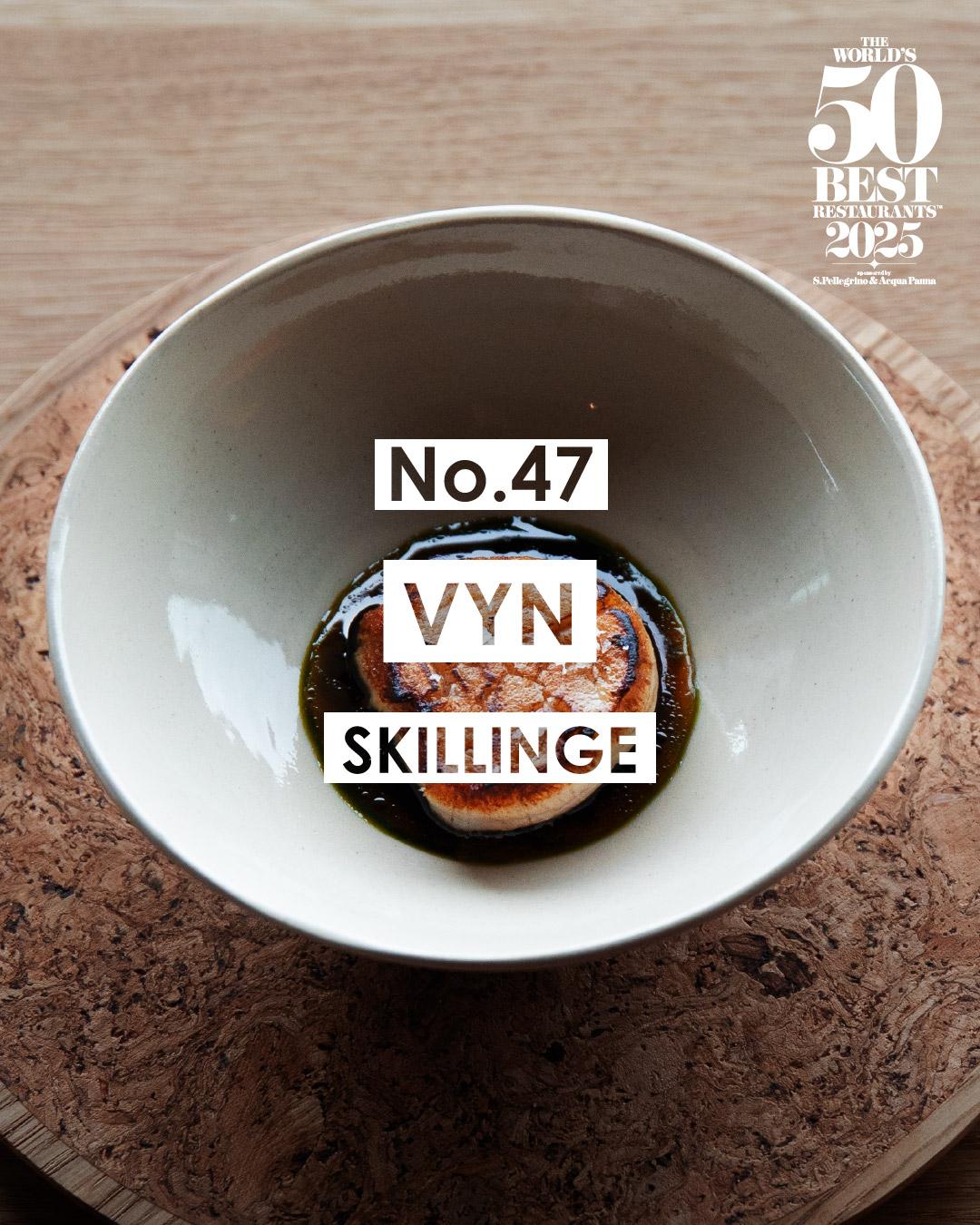 2025世界50大最佳餐廳名單|47 Vyn 斯基林格