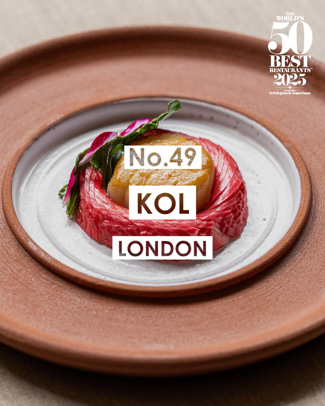 2025世界50大最佳餐廳名單|49 Kol 倫敦