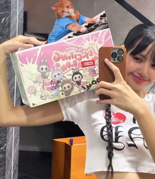 泡泡瑪特旗下超人氣IP「Labubu」更獲韓國女團BLACKPINK的Lisa公開加持。(Lisa@IG圖)