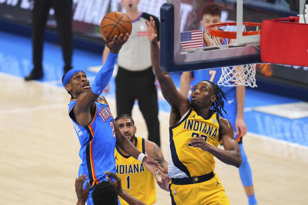 雷霆123:107擊敗溜馬,追平場數1:1。(美聯社)