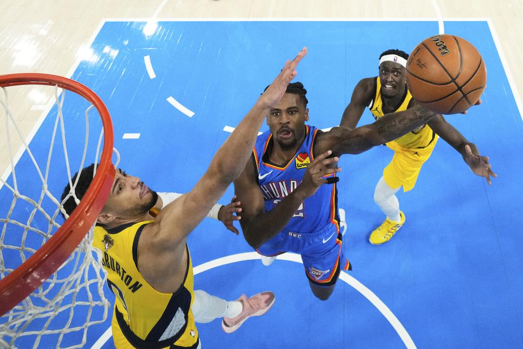 雷霆123:107擊敗溜馬,追平場數1:1。(美聯社)