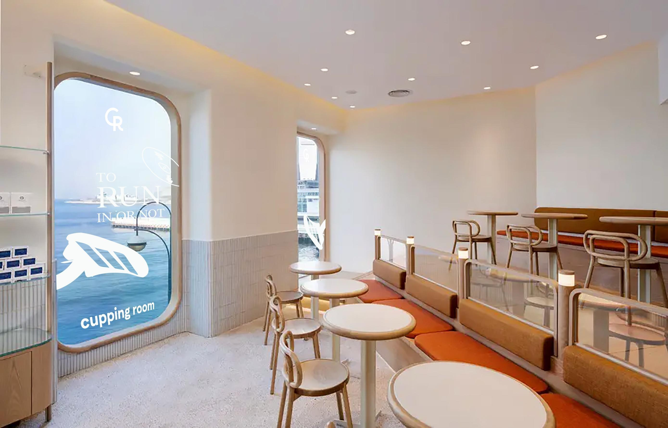 海港城分店換上adidas x Cupping Room : Feel Fast—Coffee Run的全新店面形象。