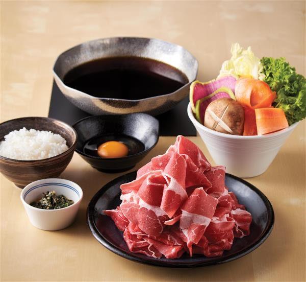 壽喜燒肩胛肉套餐($98起)選用美國特選安格斯牛肩胛肉。