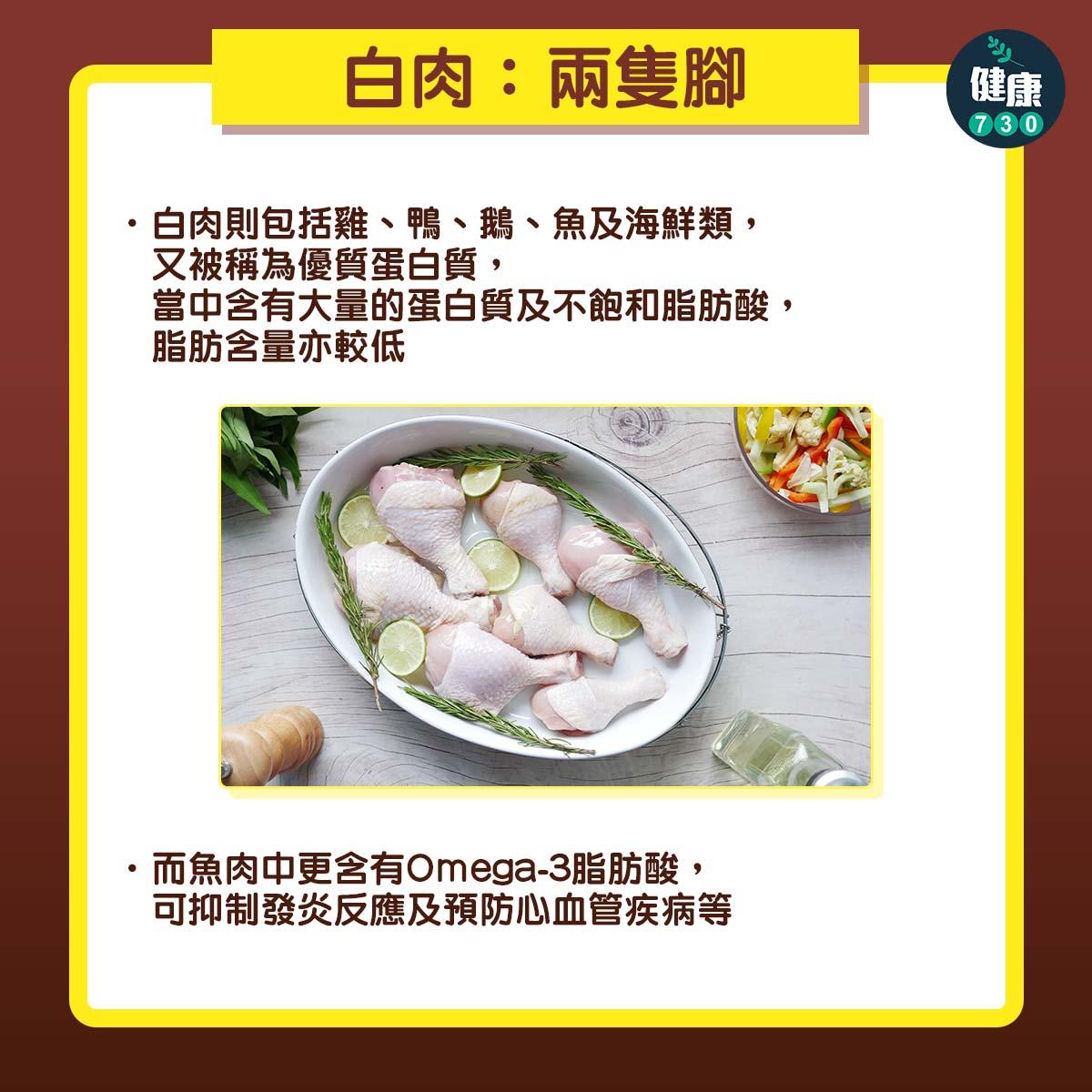 紅肉白肉點樣分?拆解好處及特點|白肉包括鴨、鵝、魚及海鮮類(am730製圖)