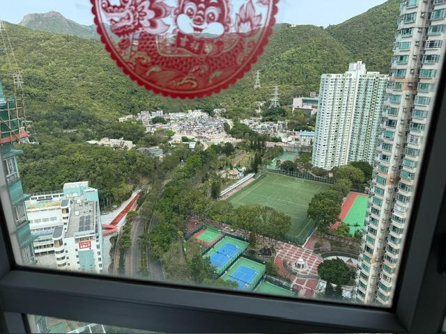 單位望寶翠公園景,翠綠景致非常開揚。(代理提供)