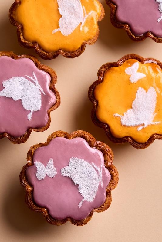 香芋吉士撻($108)、北海道吉士撻($98)