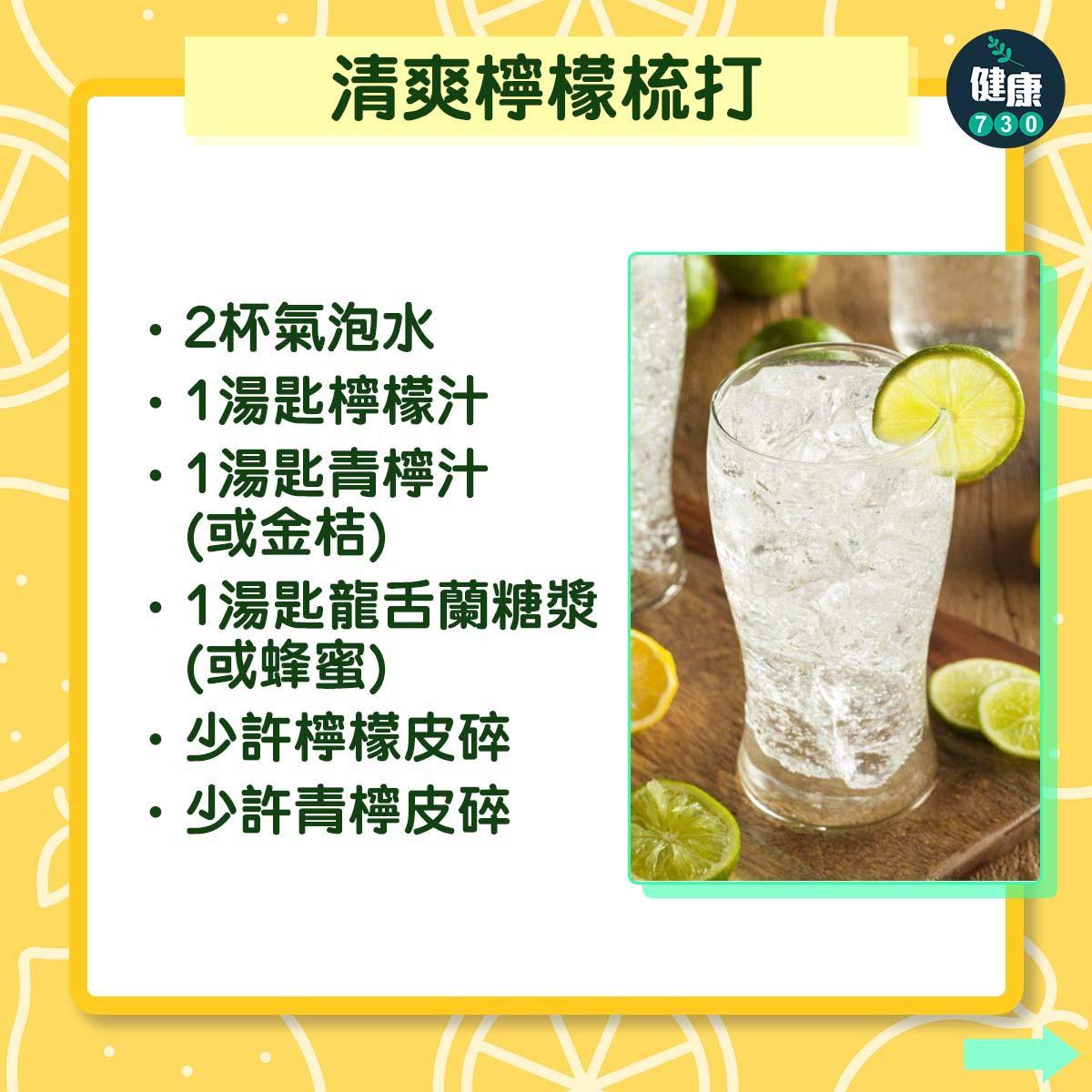 夏天飲品|清爽檸檬梳打(am730製圖)