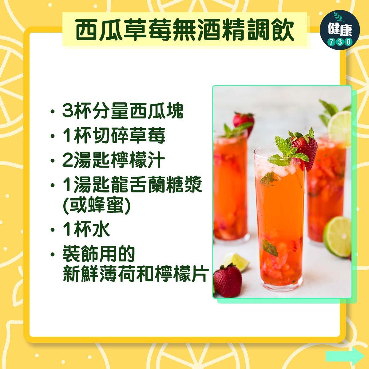 夏天飲品|西瓜草莓無酒精調飲(am730製圖)