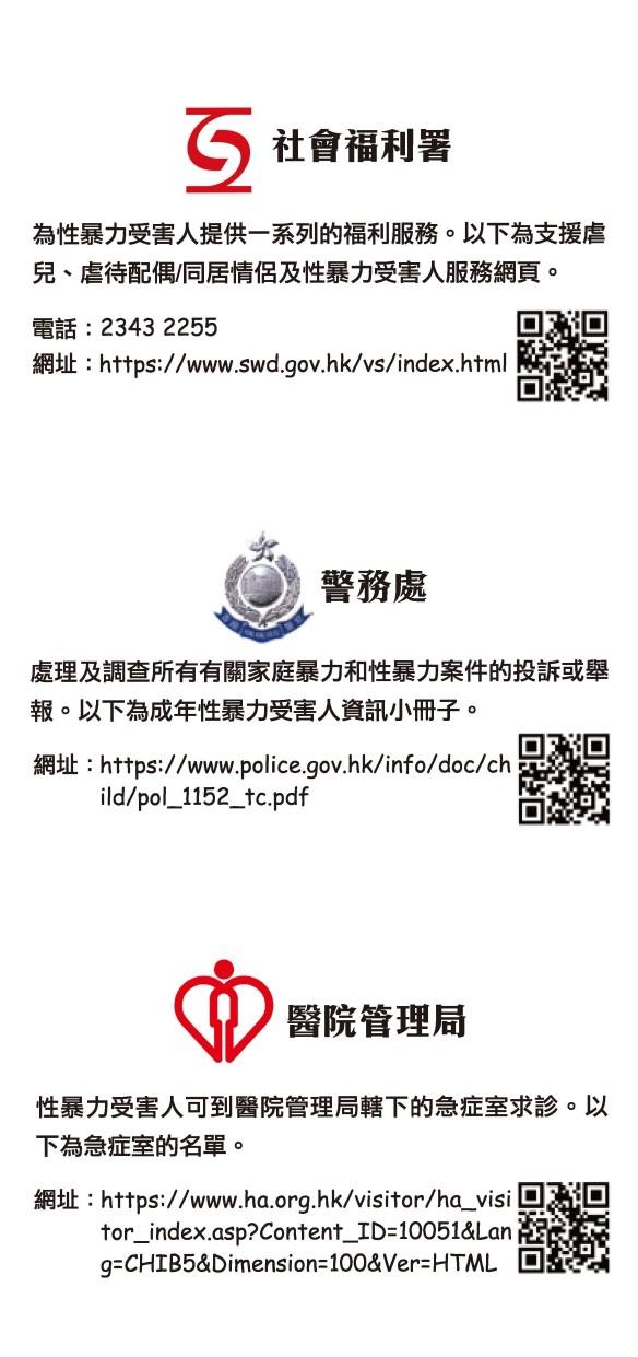 為性暴力受害人提供的協助|社會福利署、警務處、醫院管理局