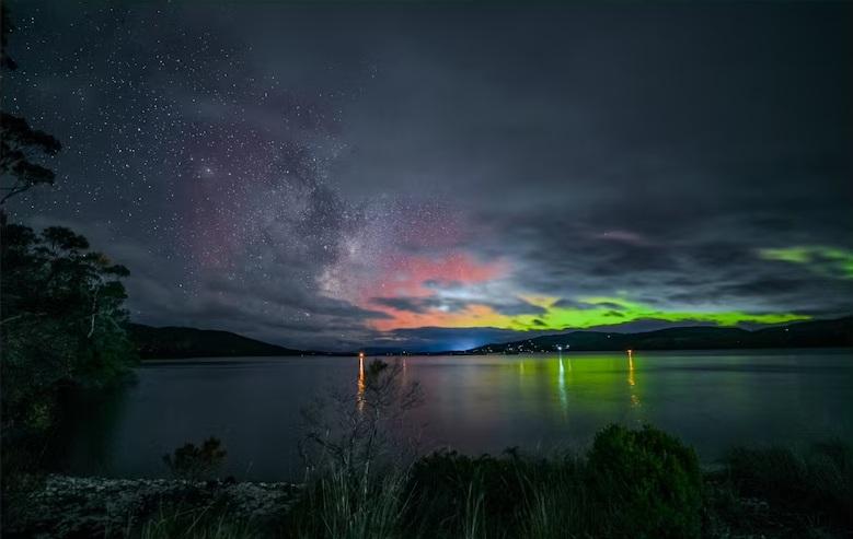 網民分享澳洲塔斯曼尼亞極光。(互聯網)