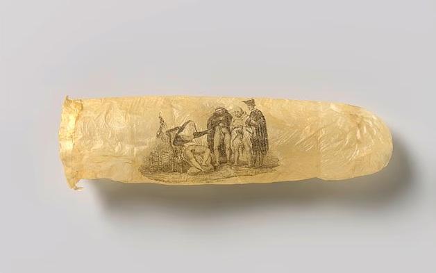 估計有200年歷史的安全套。(互聯網)