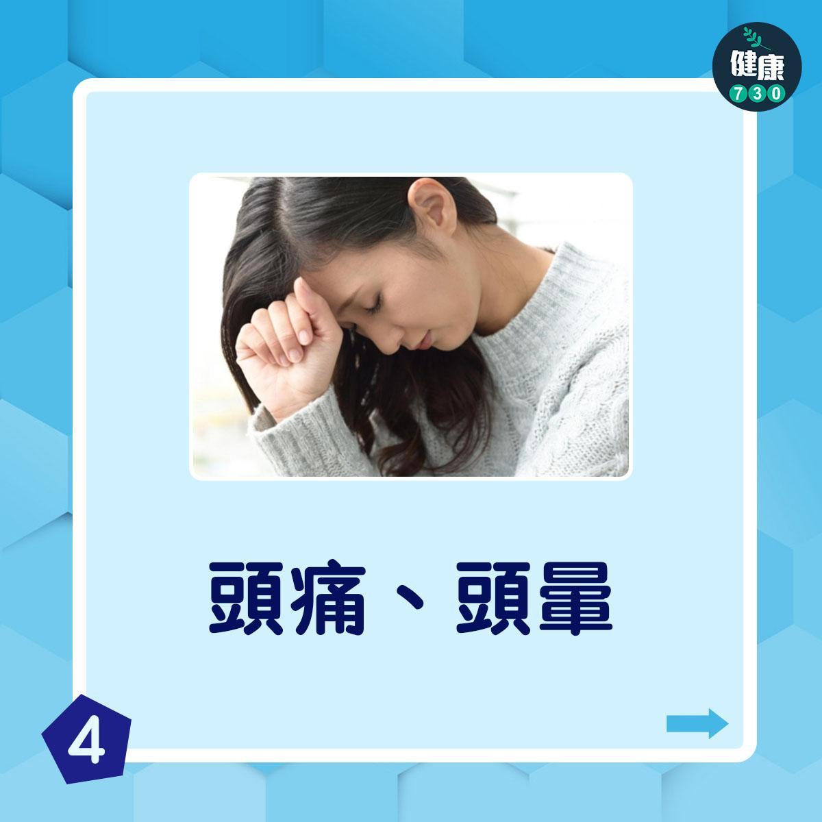 脫水症狀|頭痛、頭暈(am730製圖)