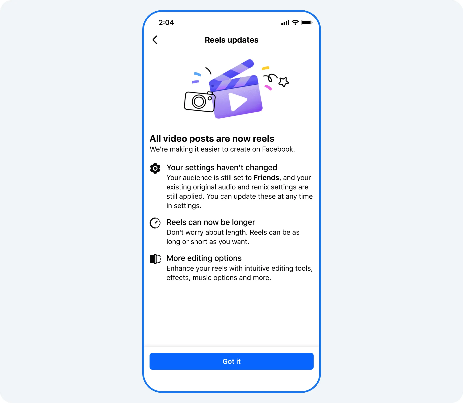 FB新功能|發布影片內容只自動變成Reels。