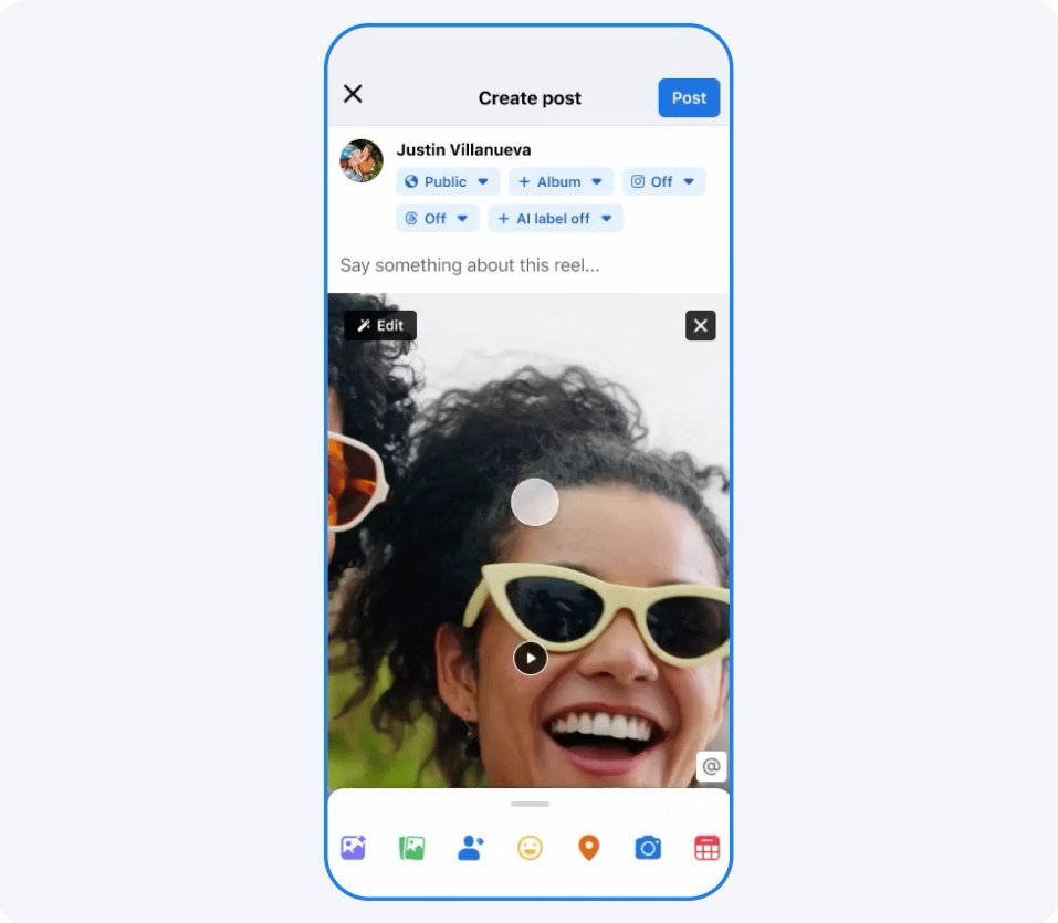 FB新功能|可在發布前進行各種設定。