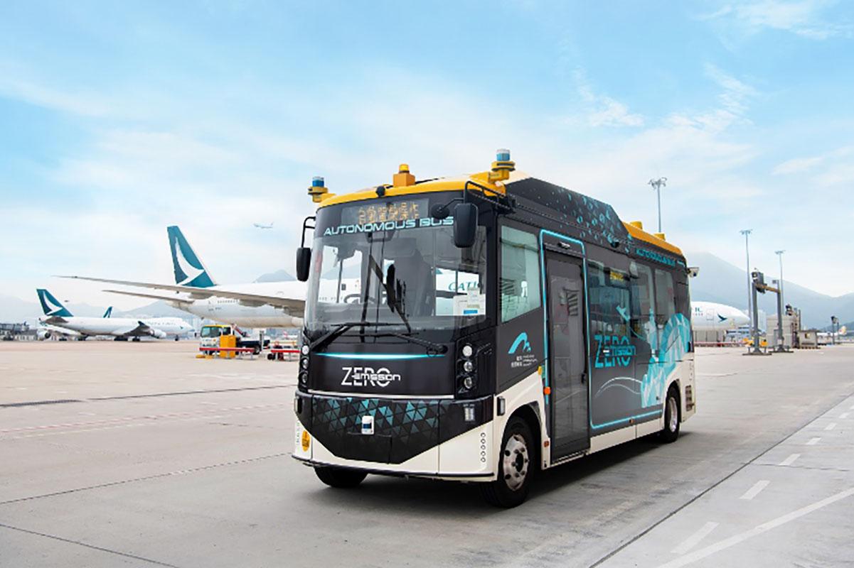 涉事同款機場無人駕駛巴士2023年開始行走。(機管局圖片)