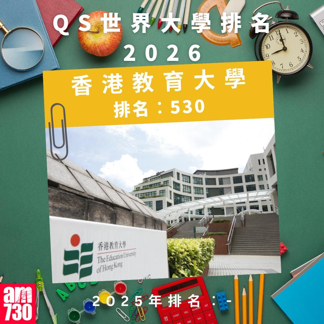 QS世界大學排名2026—本港大學排名 (am730製圖)