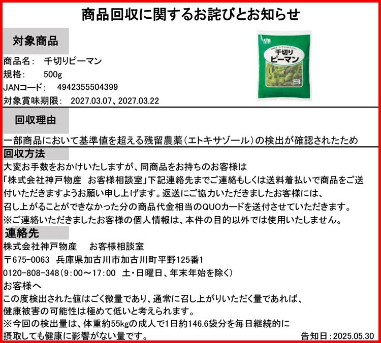 日本超市接連回收中國冷凍蔬菜,指殘餘農藥超標。(網頁圖片)