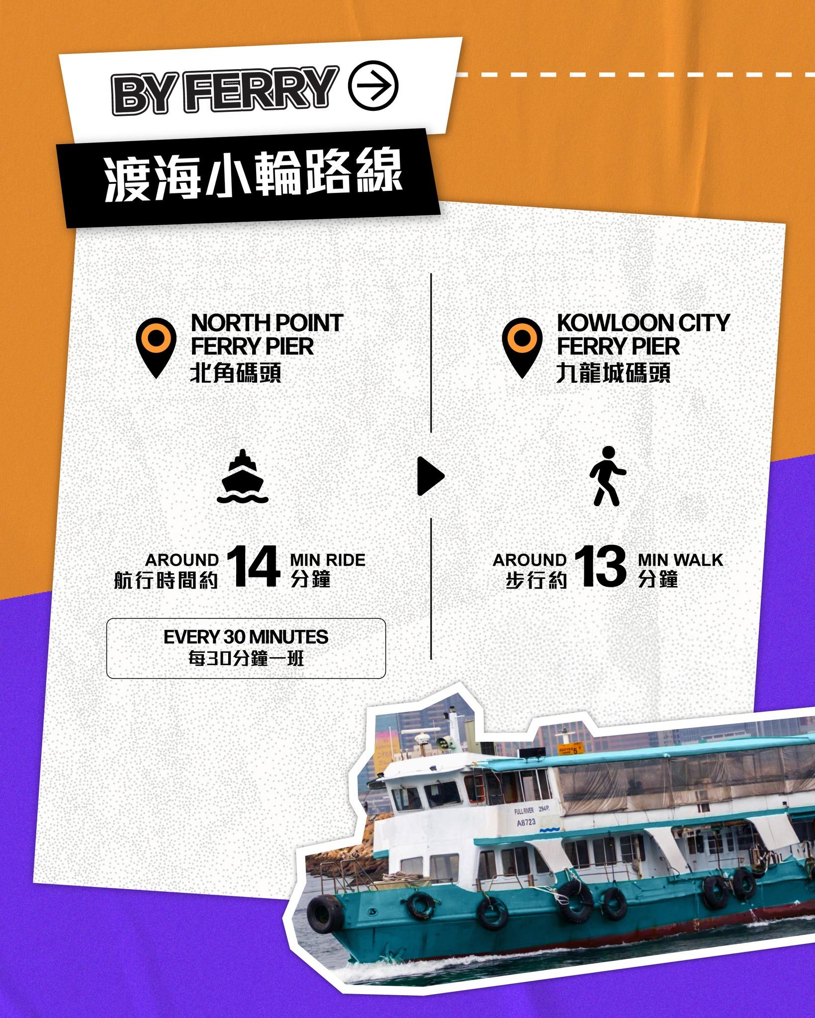啟德體育園交通安排︱渡海小輪路線(hk.discoverhongkong)