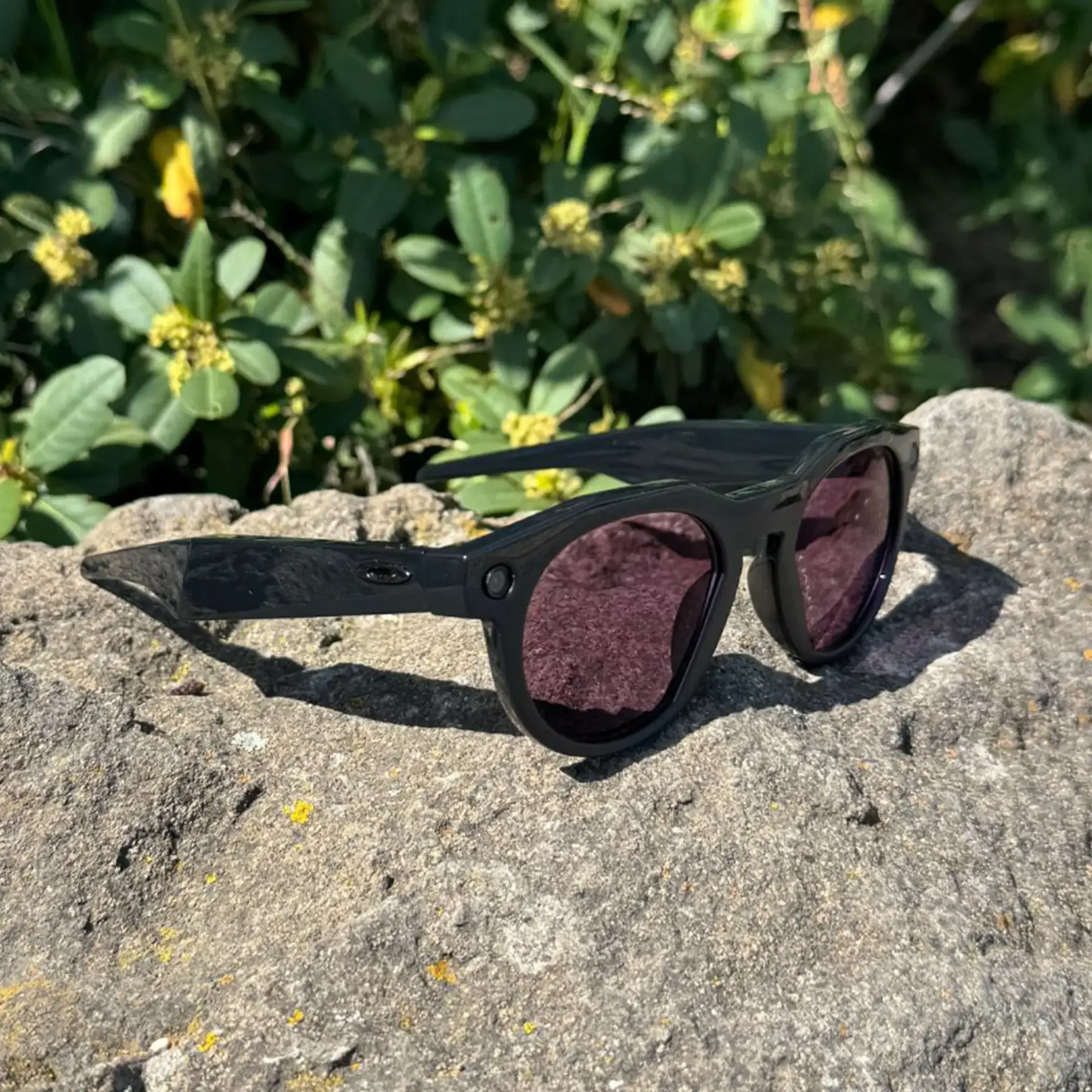 Oakley Meta HSTN黑框配全視線紫色鏡片。