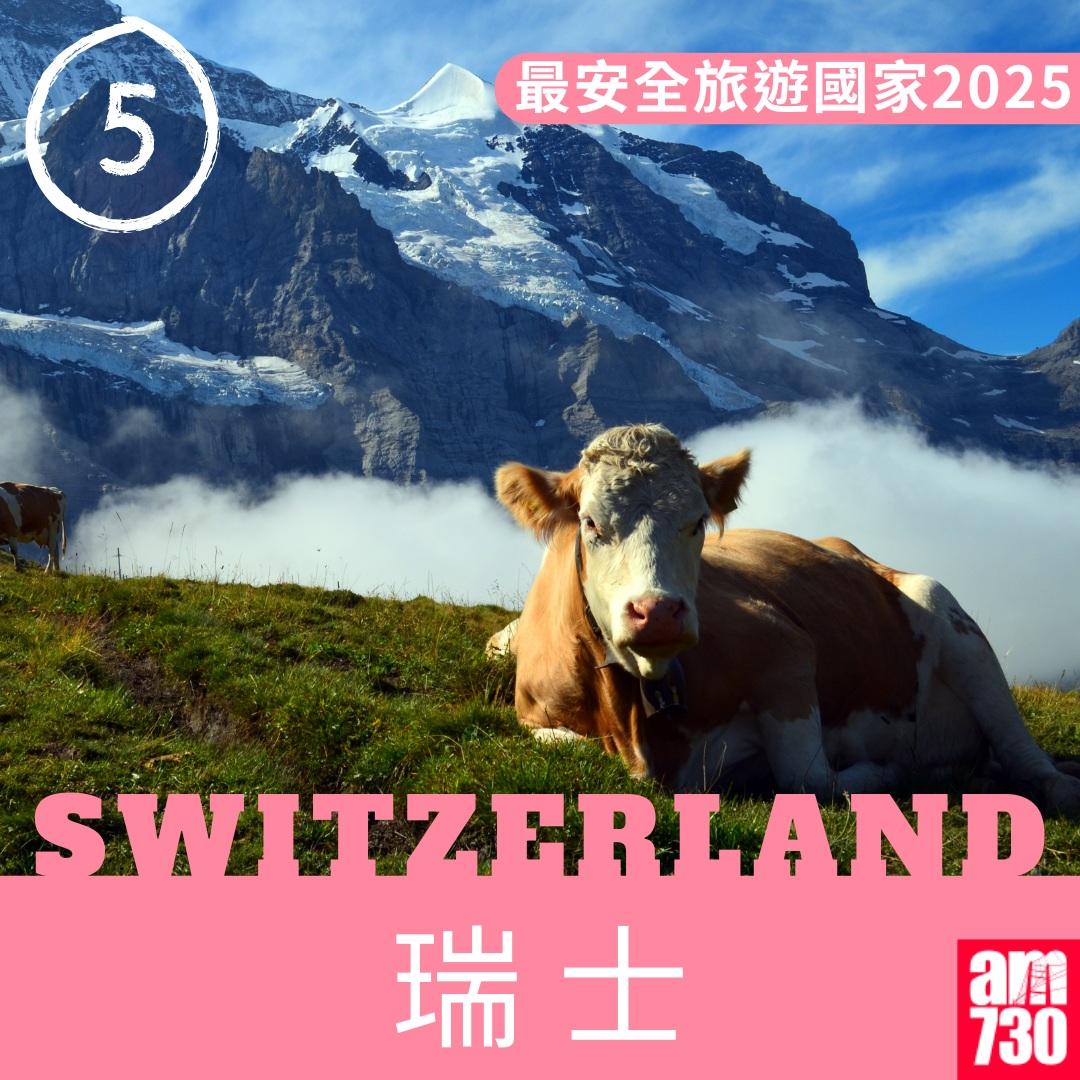 2025年最安全旅遊國家|瑞士(am730製圖)
