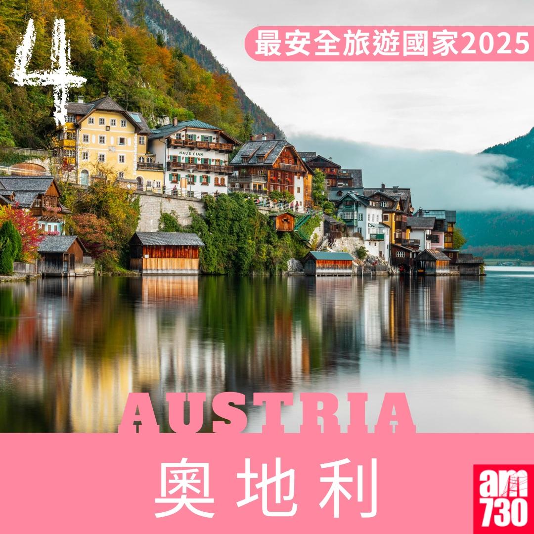 2025年最安全旅遊國家|奧地利(am730製圖)