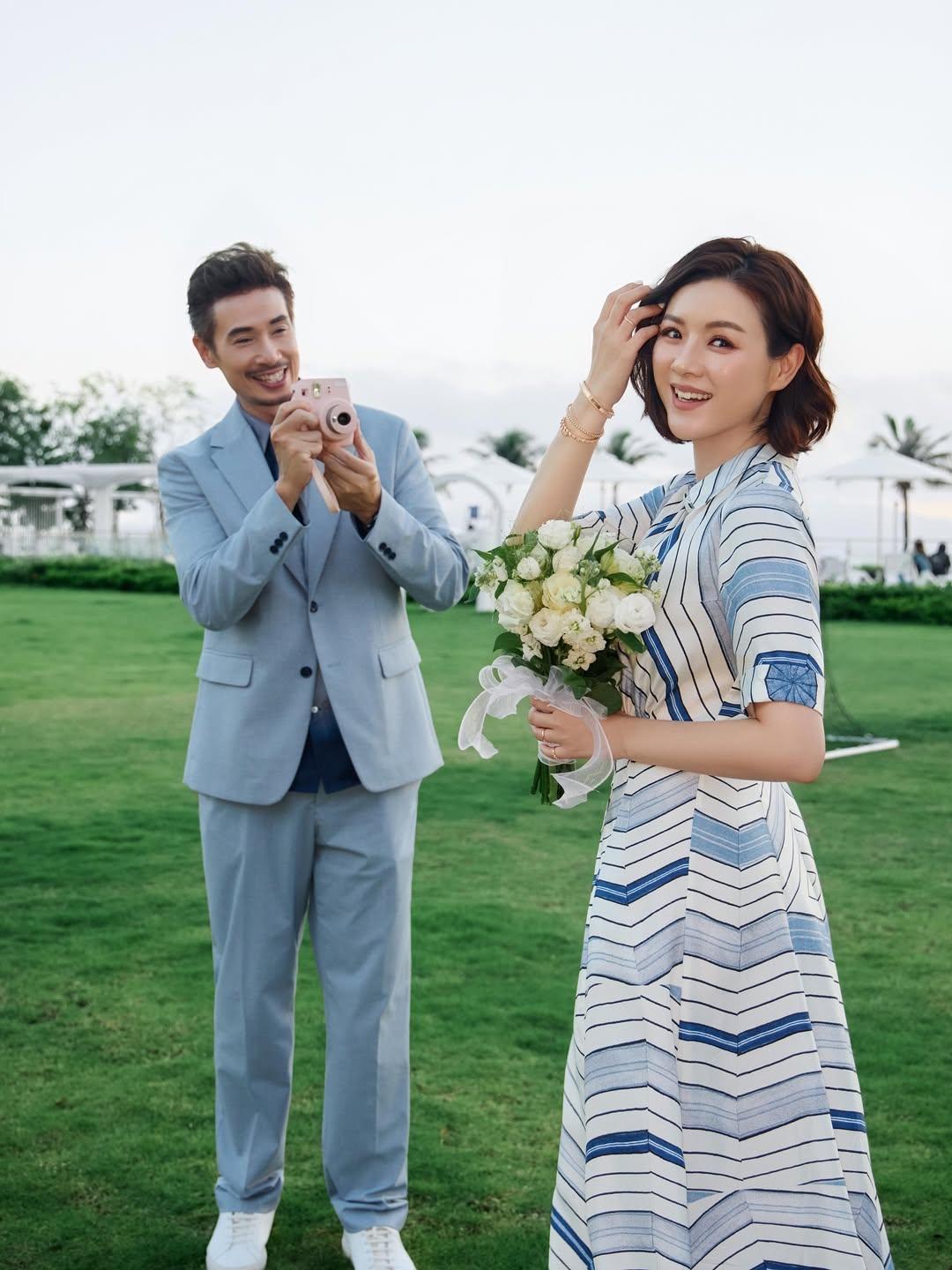 陳豪和陳茵媺情侶裝放閃。