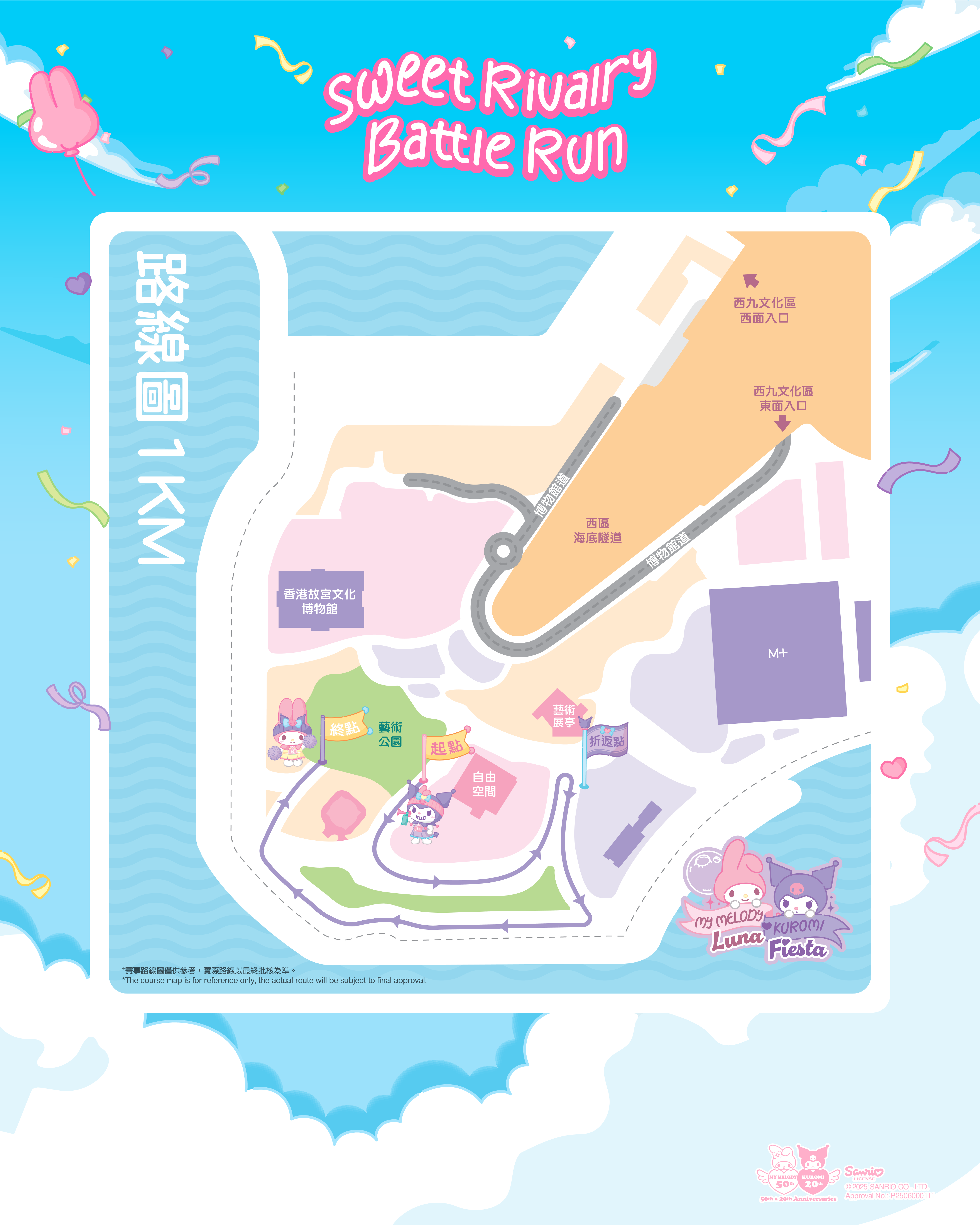 「Sweet Rivalry Battle Run」1KM 路線圖