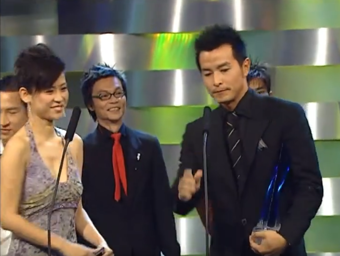 宣萱於2006年以嘉賓身份頒獎予李名順,19年後二人一齊獲獎。