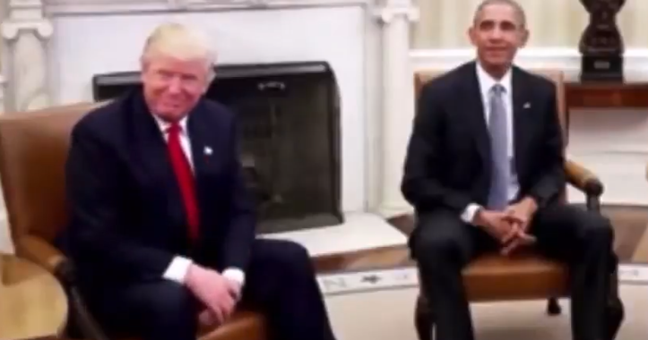 特朗普在旗下社交平台Truth Social上傳一段前總統奧巴馬被捕的人工智能(AI)生成影片。(AI生成影片)