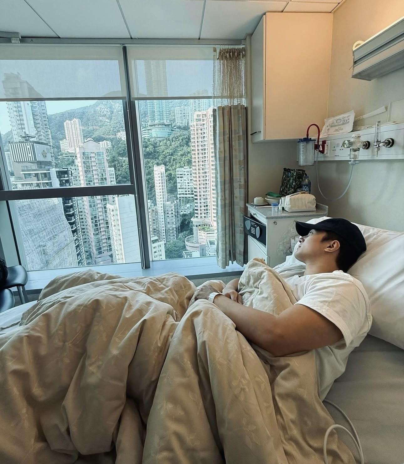 黃庭鋒曬病床憔悴樣令人擔心。