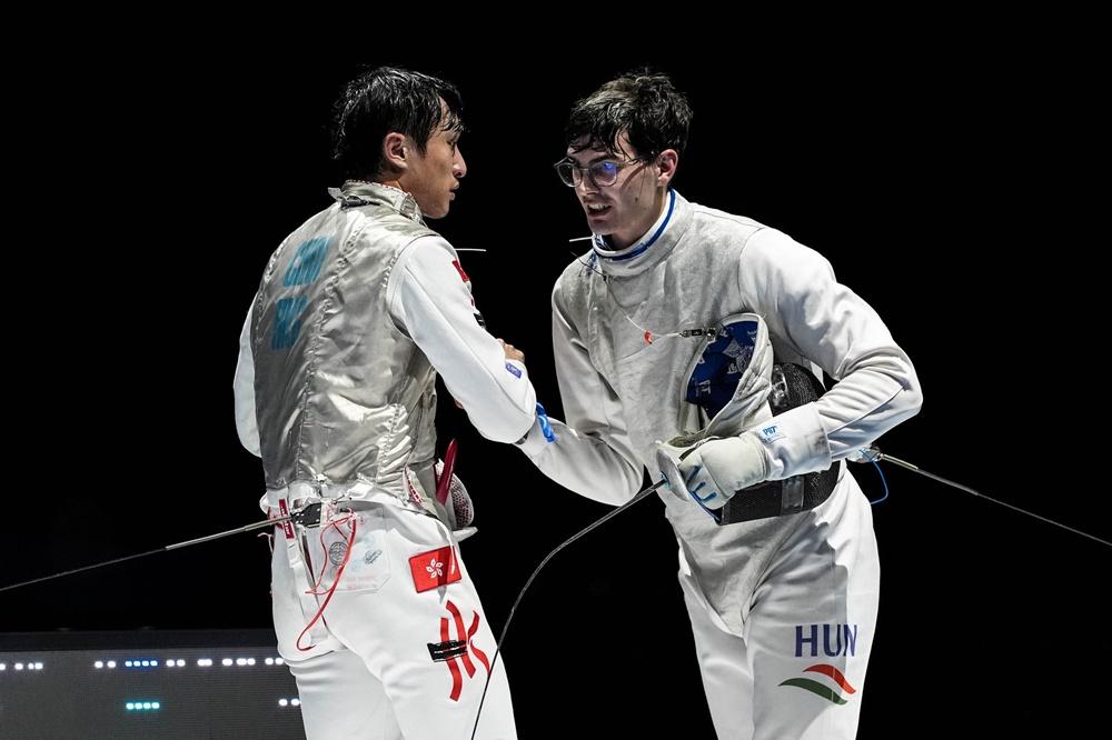 蔡俊彥以15:9擊敗俄羅斯劍手Kirill Borodachev。(FIE)