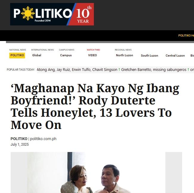《POLITIKO》、《The Filipino Times》與《The Philippine STAR》報道。
