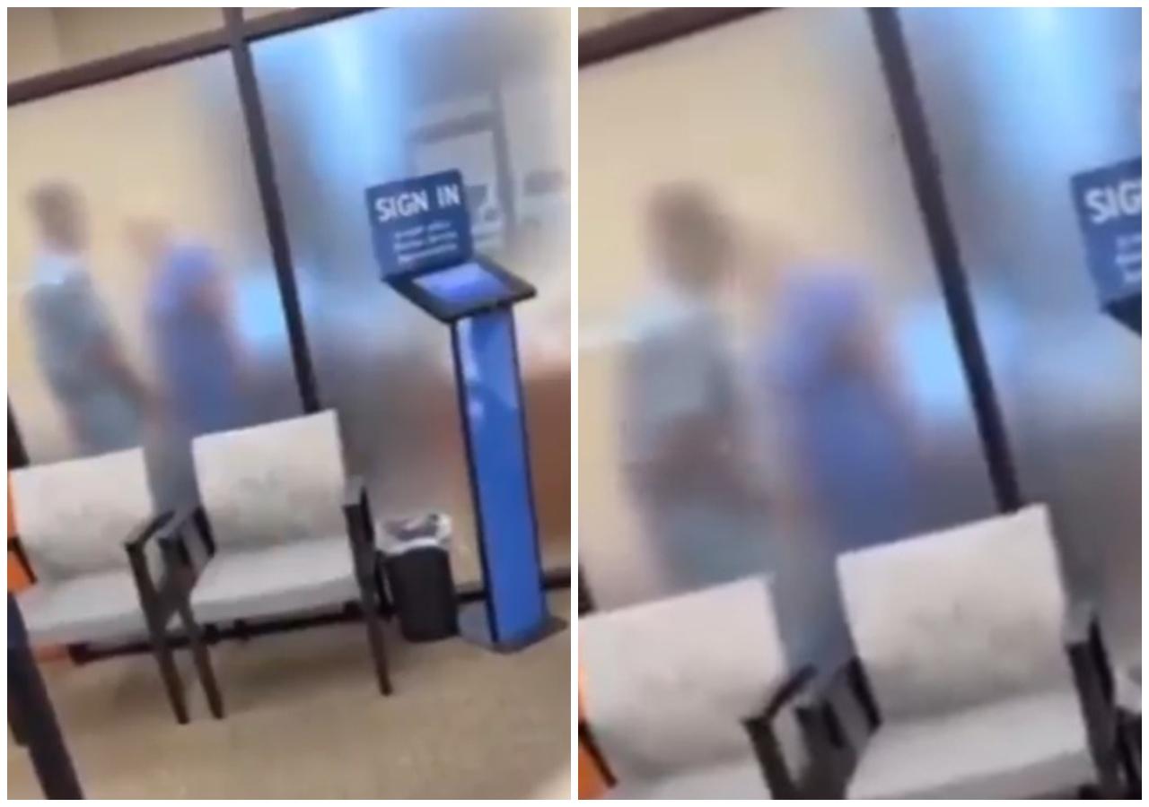 男女職員房內活春宮,磨沙玻璃當打格。(X)
