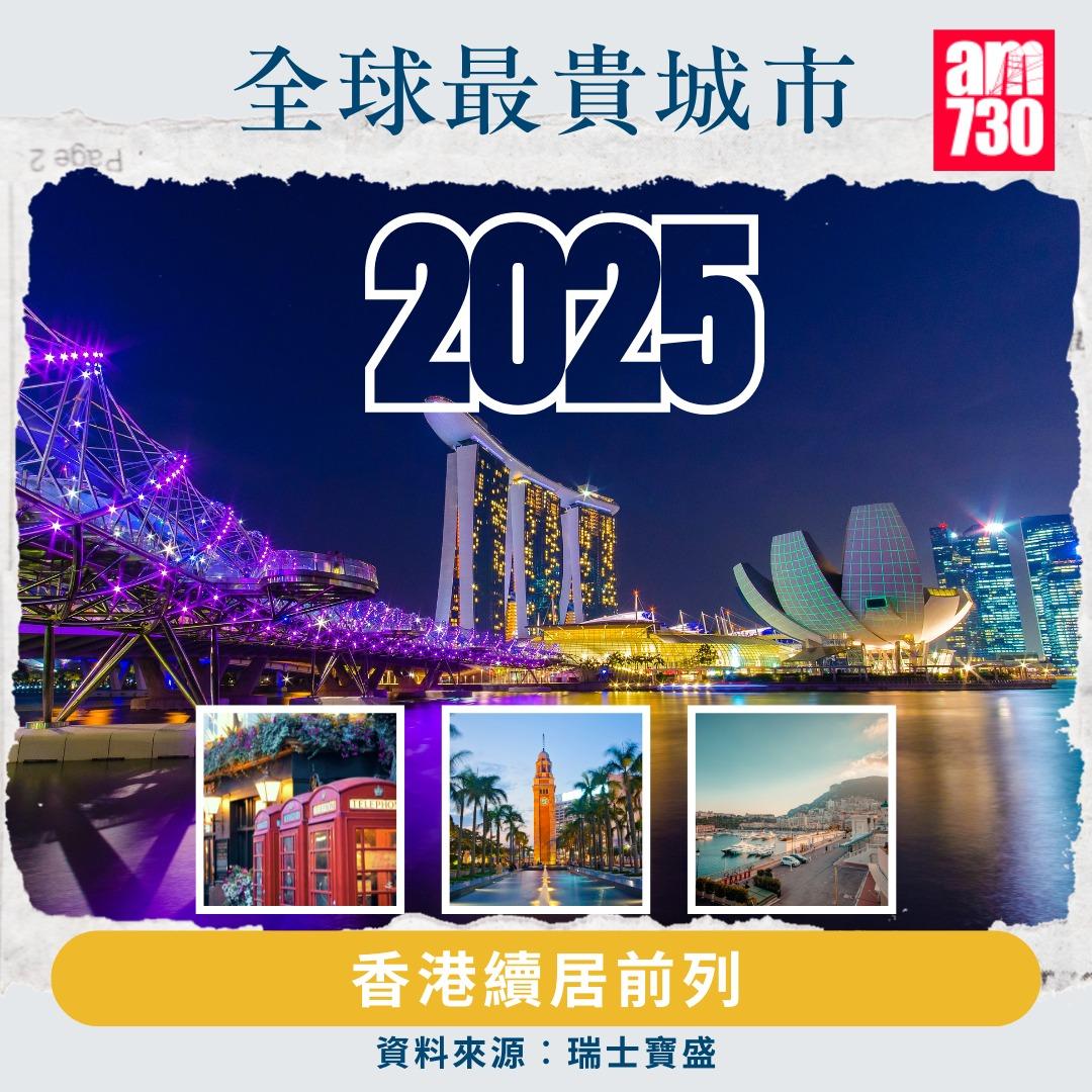 全球最貴城市2025|香港續居前列(am730製圖)