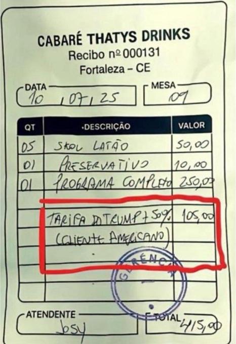 報復特朗普關稅 巴西夜店向美國遊客加收50%稅