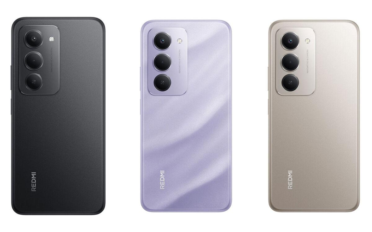 REDMI 15 機背圖片顯示,其採用了長方形攝像模組、置於機背左上方並採直排三鏡頭佈置,據透露三鏡分別為 50MP 主鏡、8MP 廣角及 2MP 微距。