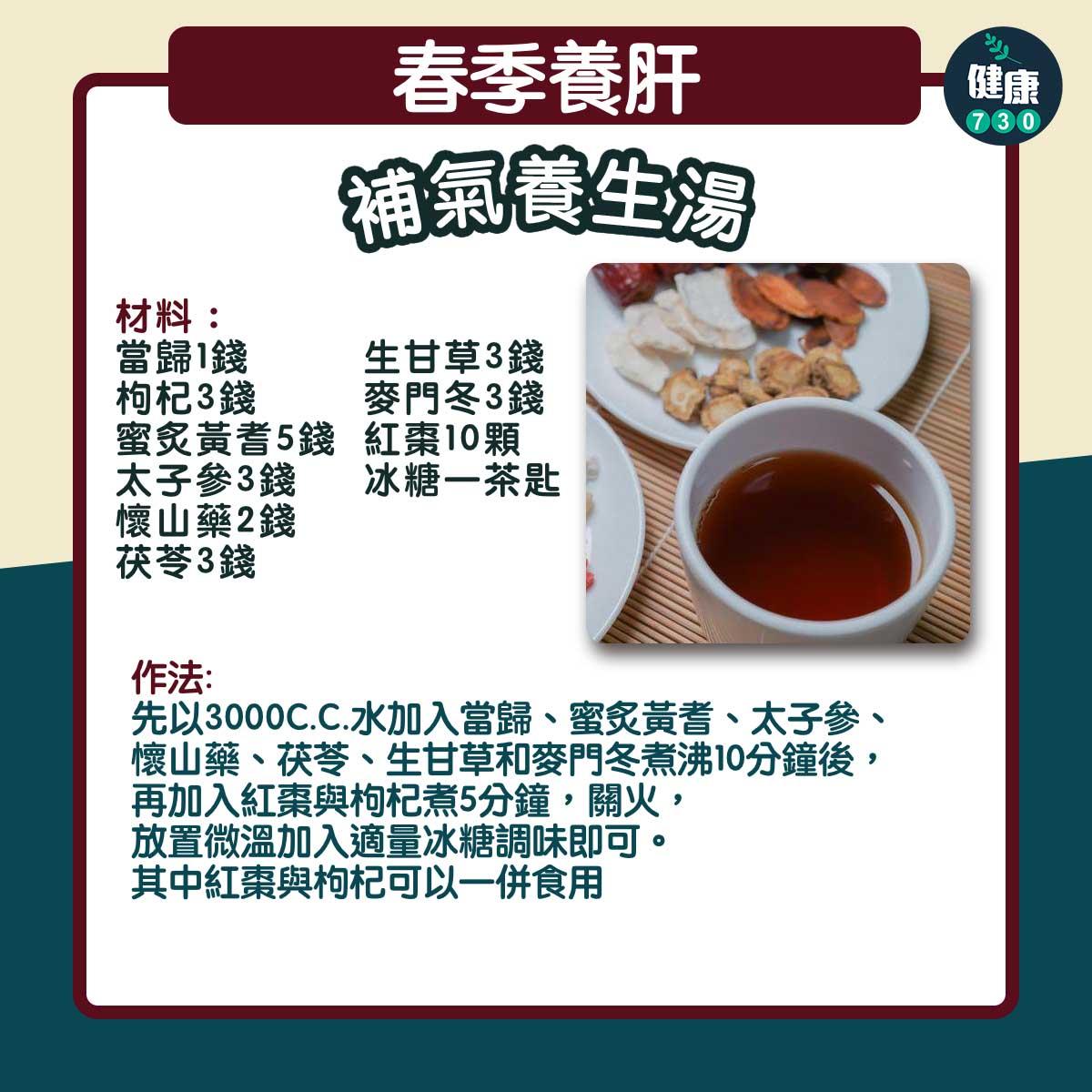 紅棗食譜|補氣養生湯 春季養肝(am730製圖)