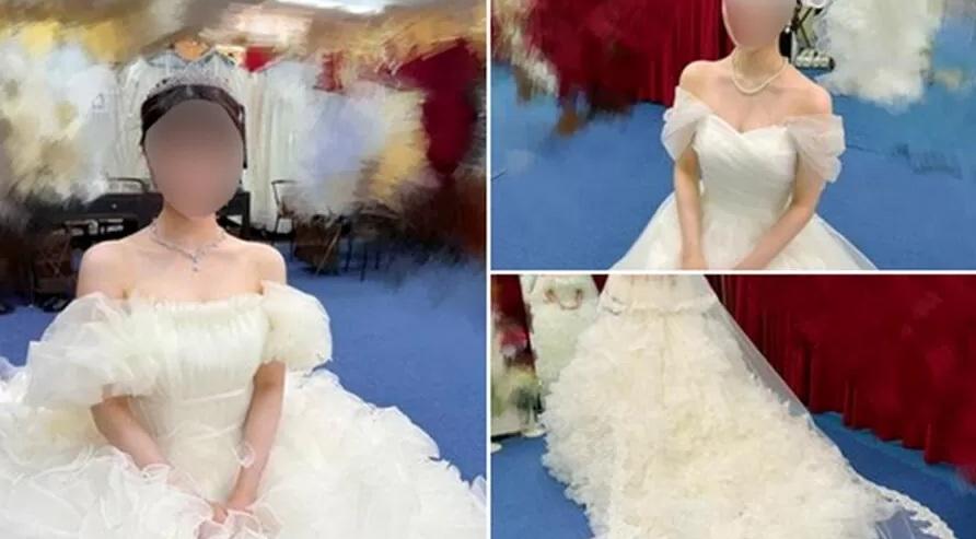 疑似批評三上的準新娘,早前試穿三上的婚紗。