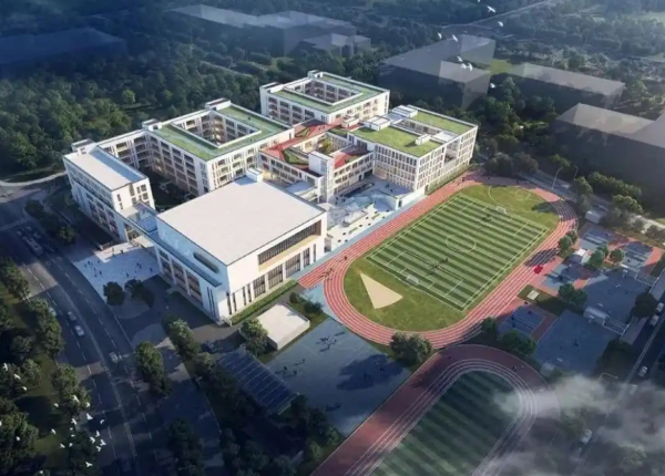 文海第二實驗學校空拍圖。(圖/翻攝微信公眾號)