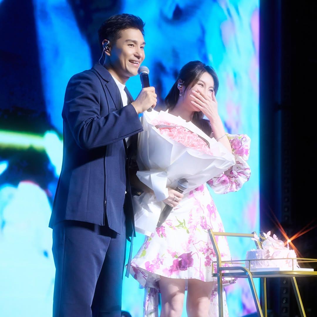 林夏薇前晚(20日)在廣州音樂唐人館舉行並邀請《逆天奇案》好拍檔陳展鵬組最強CP。