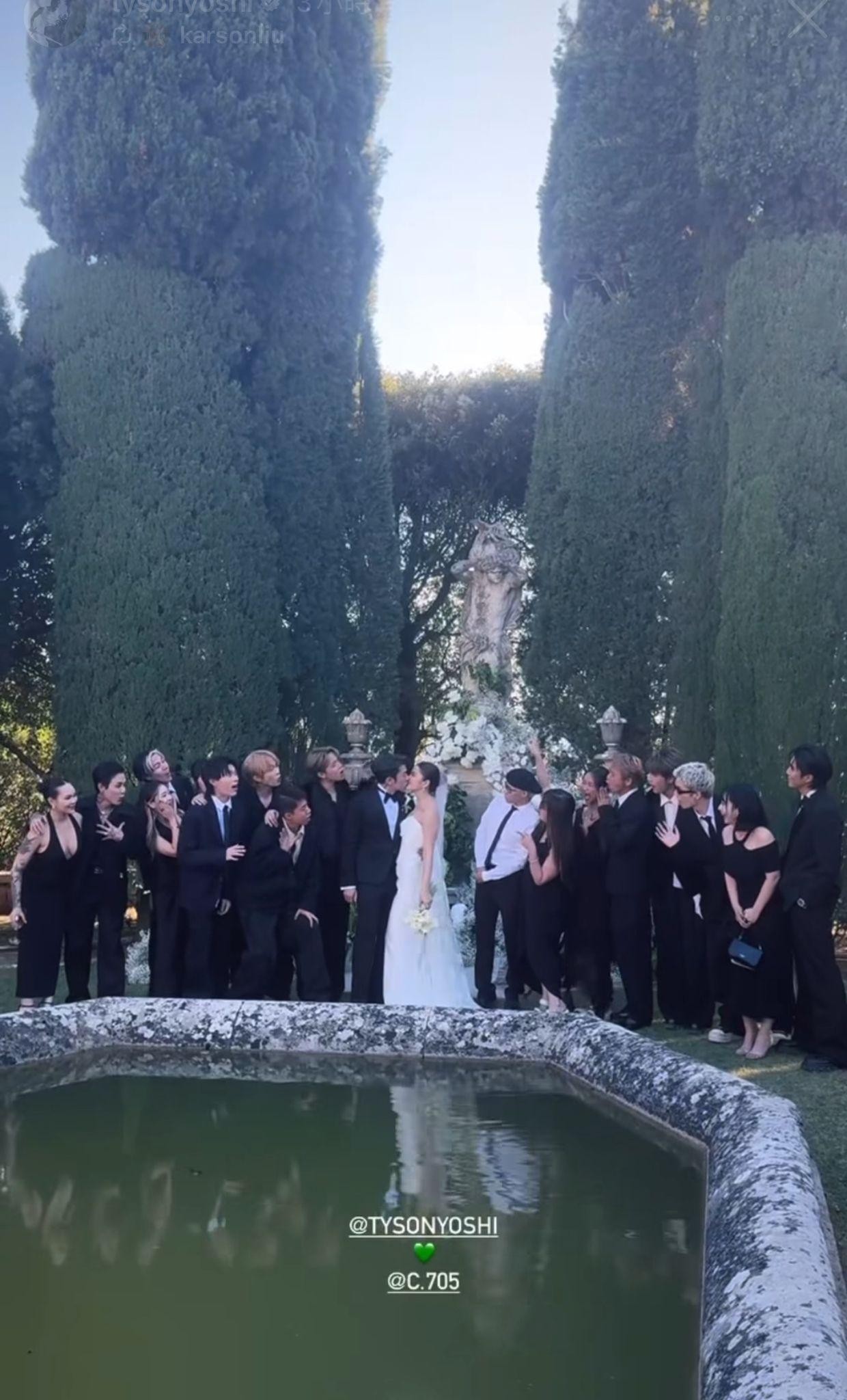 Tyson Yoshi在婚禮上狂啜Christy。