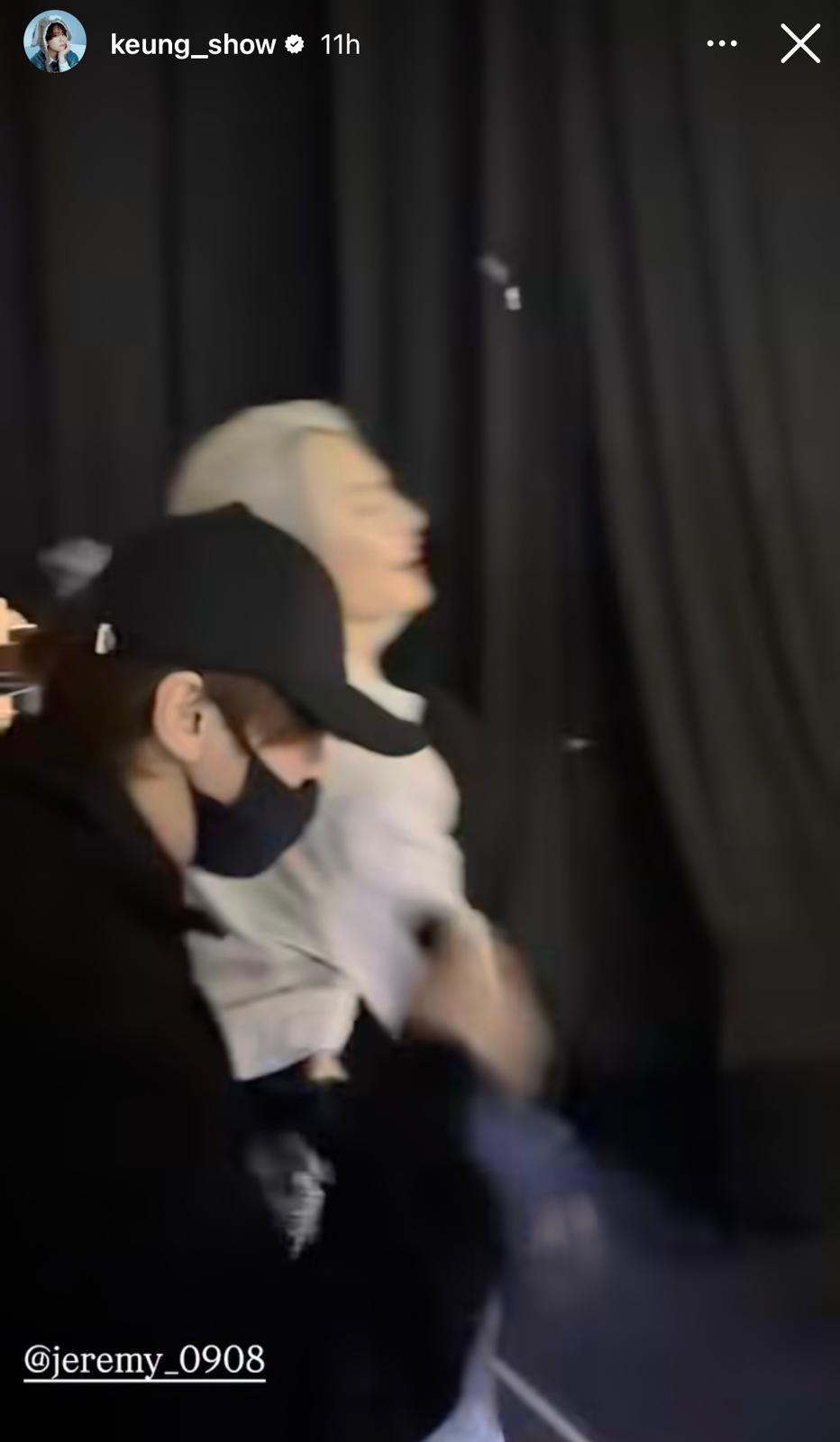 姜濤在後台喬裝成保安,一開聲就被Jeremy識穿。(姜濤IG)