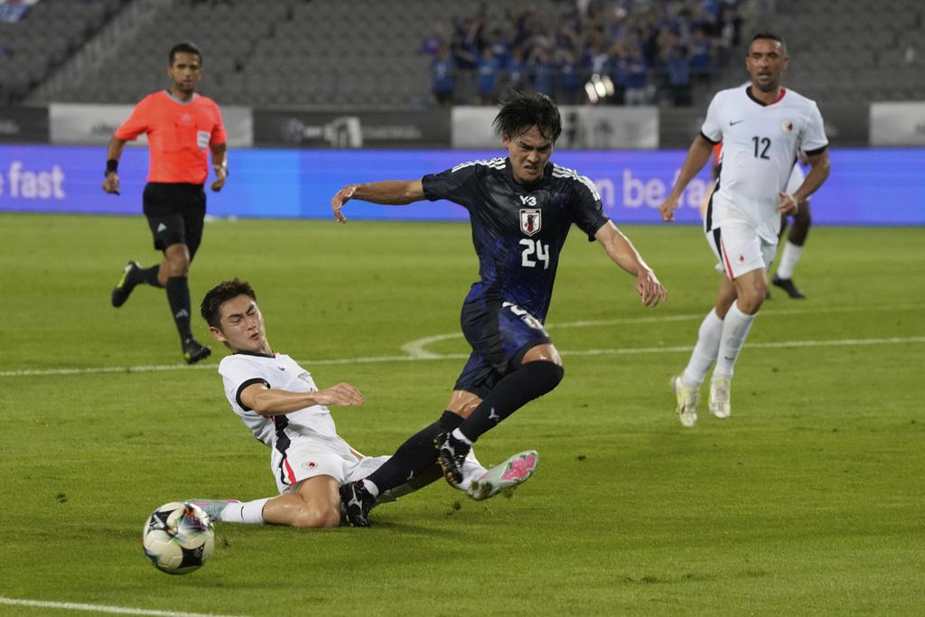 香港隊1:6不敵日本。(美聯社)