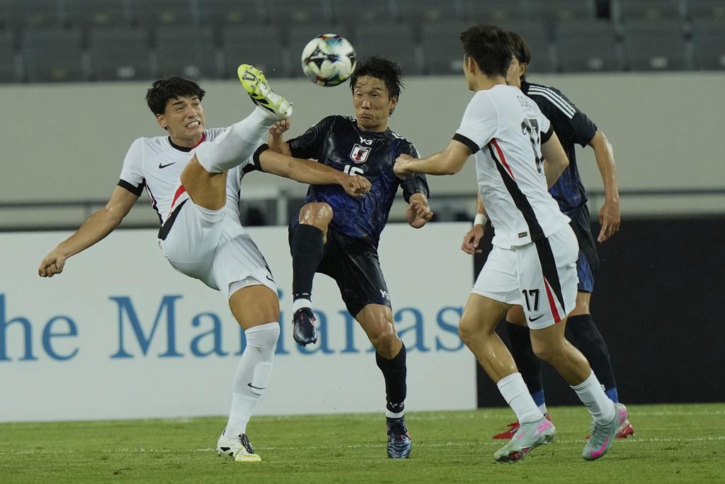 香港隊1:6不敵日本。(美聯社)