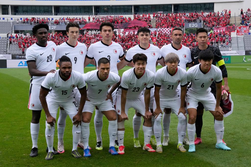 香港隊在東亞盃對中國隊的陣容。(美聯社)