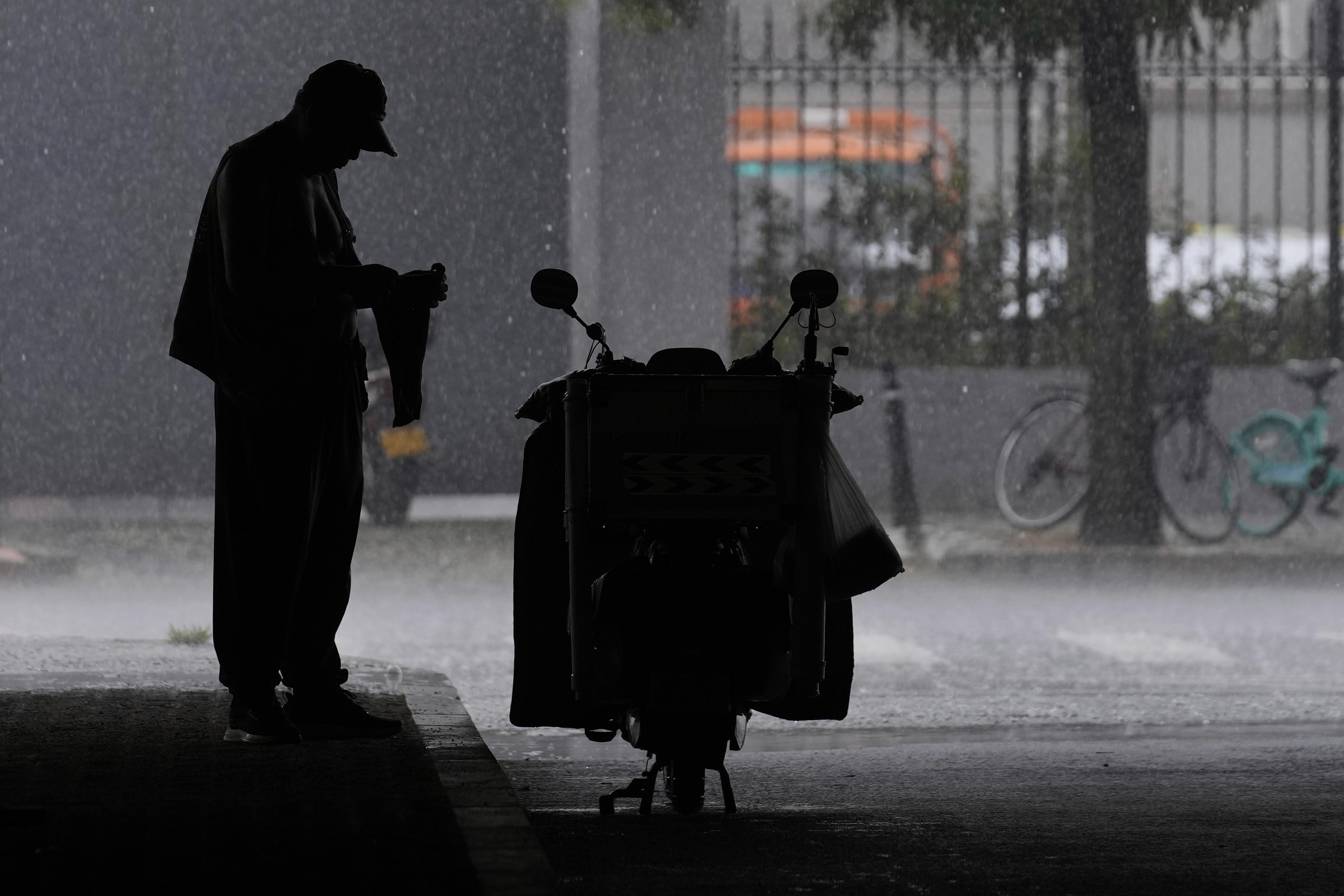 北京市密雲區發生强降水天氣。(新華社)