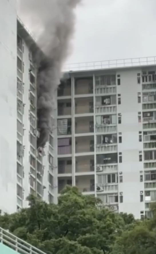 荃灣石圍角邨發生火警。(網上圖片)