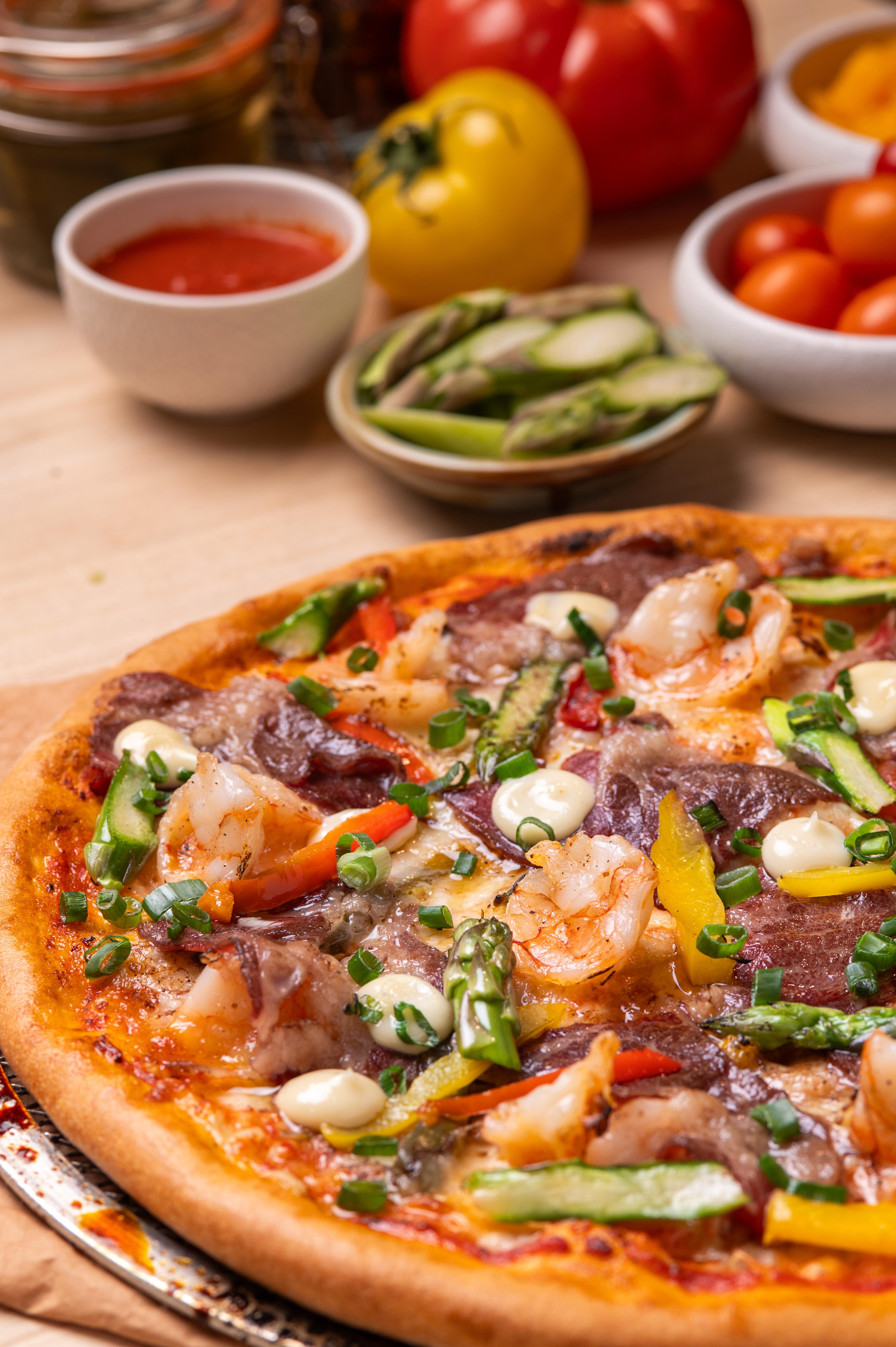 和牛拼虎蝦薄餅$208