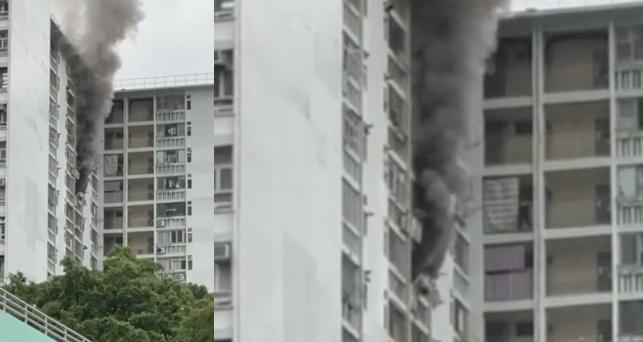 荃灣石圍角邨發生火警。(網上圖片)