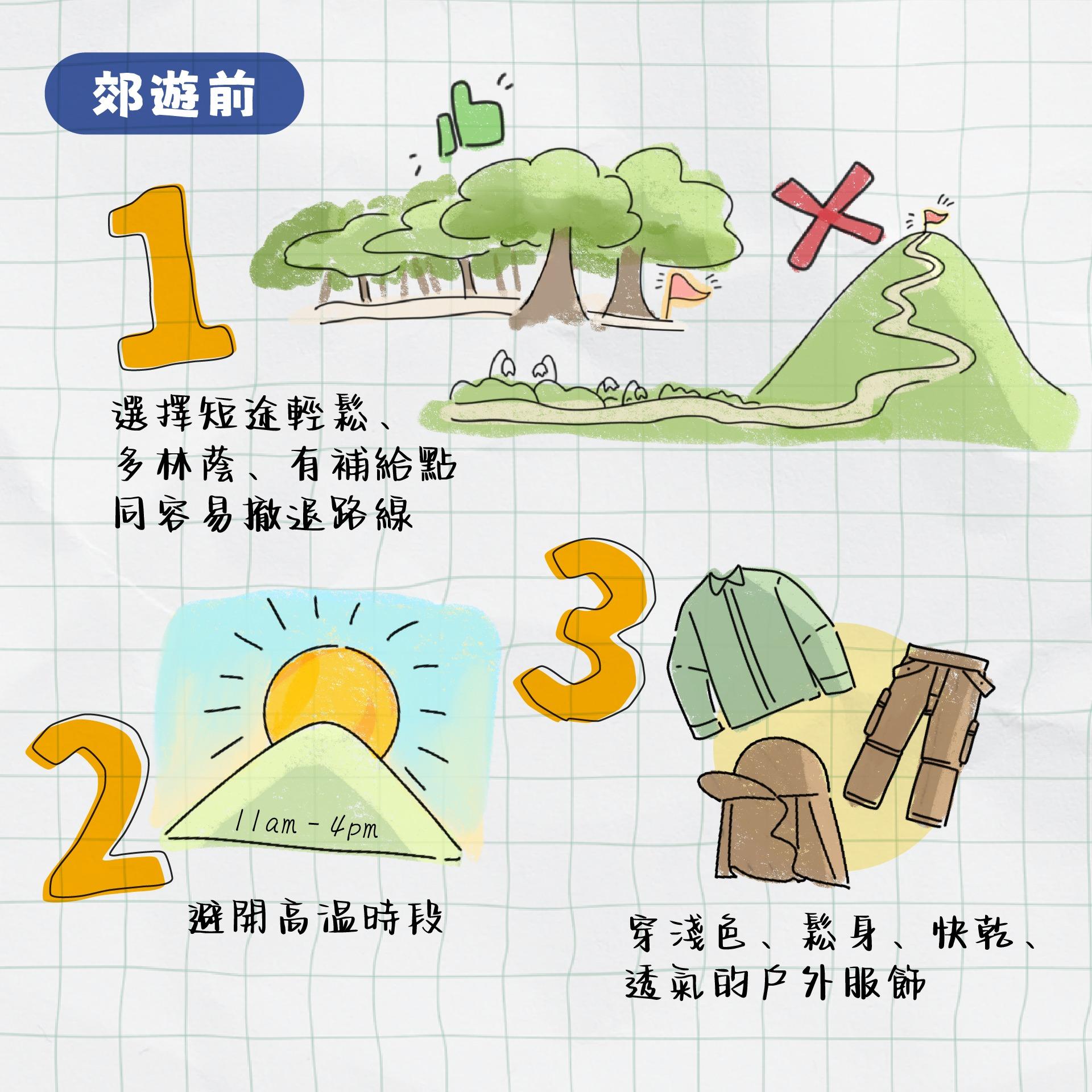 郊遊防暑小貼士|選擇短途輕鬆、多林蔭、有補給點同容易撤退路線(香港郊野公園)